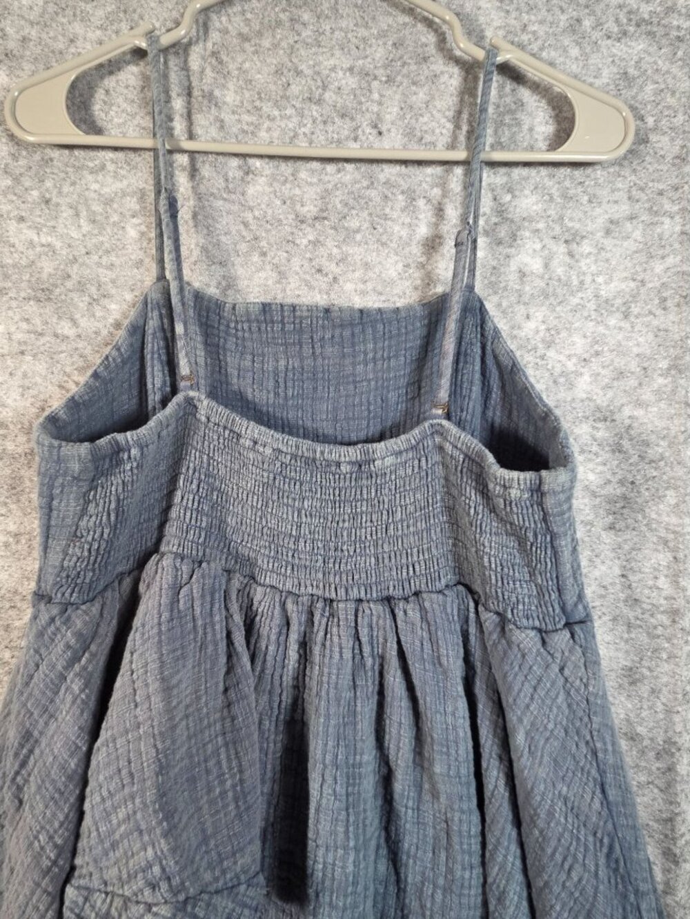 Oli & Hali Mineral Wash Denim Blue Tiered Maxi Dress L Boho Western Festival - Picture 9 of 12